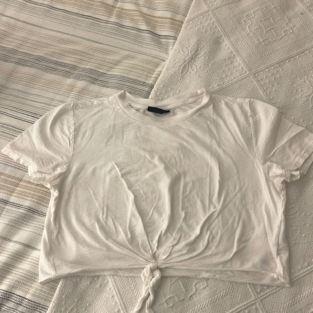 White Cropped TopShop Tee Shirt